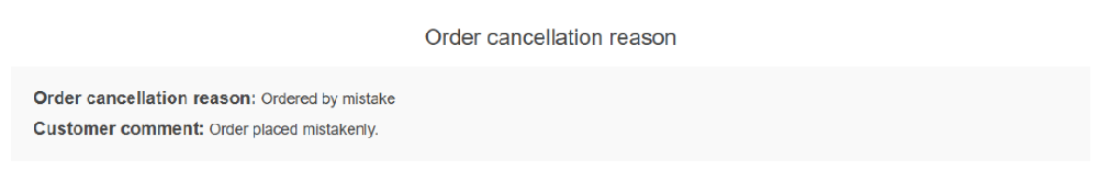 order cancellation reason 
